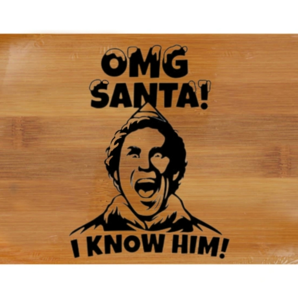 Elf laser engraved cutting board - Picture 2 of 3